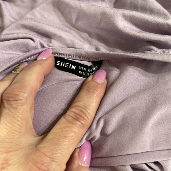 Lilac purple ruched dress NWOT - Picture 7 of 7